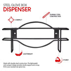 Distributeur de gants individuel en métal noir Stock Your Home, lot de 32, étagère pour boîte à mouchoirs, support mural pour boîte à gants pour cuisine, placard, laboratoire, examen, bureau