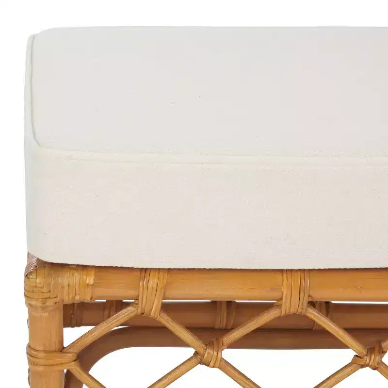 Repose-pieds en rotin Cherilynn - CWK3020 - Naturel/Blanc - Safavieh Couture