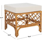 Repose-pieds en rotin Cherilynn - CWK3020 - Naturel/Blanc - Safavieh Couture