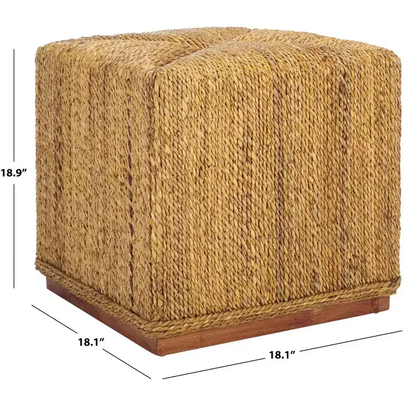 Pouffe Donnabella en abaca tissé - CWK2020 - Naturel - Safavieh Couture