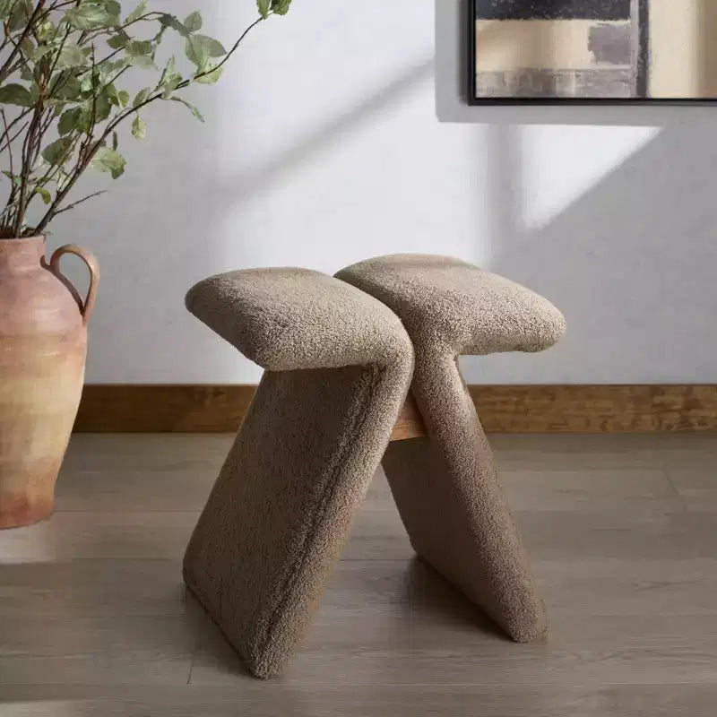 Pouf en tissu Teddy Tessabella - SFV5799 - Safavieh Couture