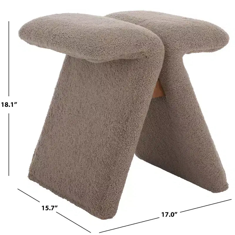 Pouf en tissu Teddy Tessabella - SFV5799 - Safavieh Couture