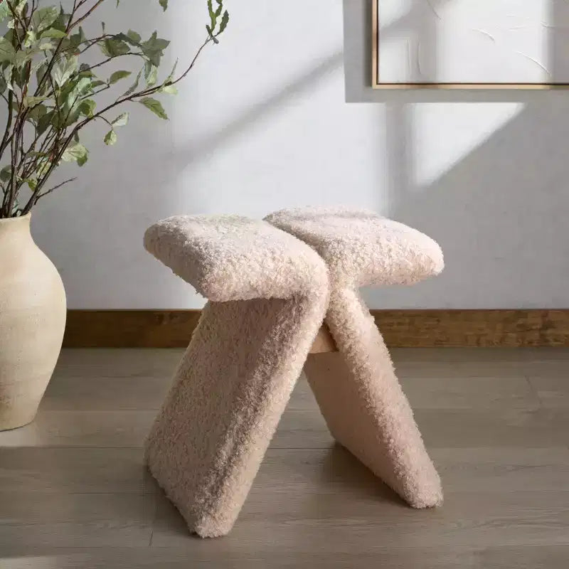 Pouf en tissu Teddy Tessabella - SFV5799 - Safavieh Couture