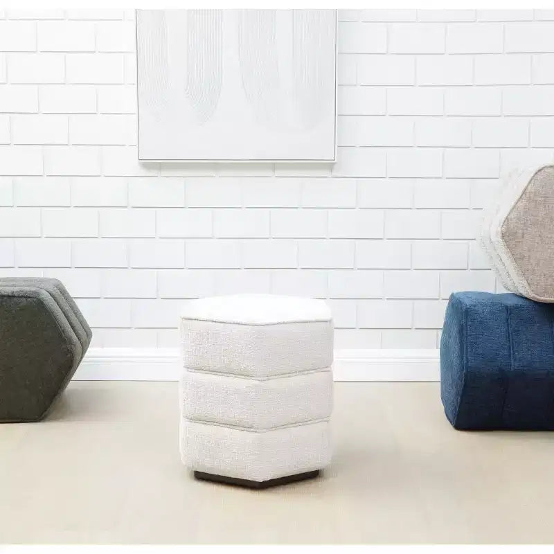 Pouf hexagonal Rosaria Chenille - SFV4875 - Safavieh Couture