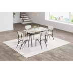 Ensemble de salle à manger moderne 5 pièces pour 4 personnes, table de salle à manger rectangulaire compacte avec 4 chaises rembourrées, idéal pour les petits espaces, cuisine et salle à manger