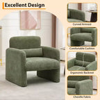 Fauteuil individuel, 136 kg, dossier incurvé, fauteuil confortable, fauteuil de lecture surdimensionné pour salon, chambre, bureau.