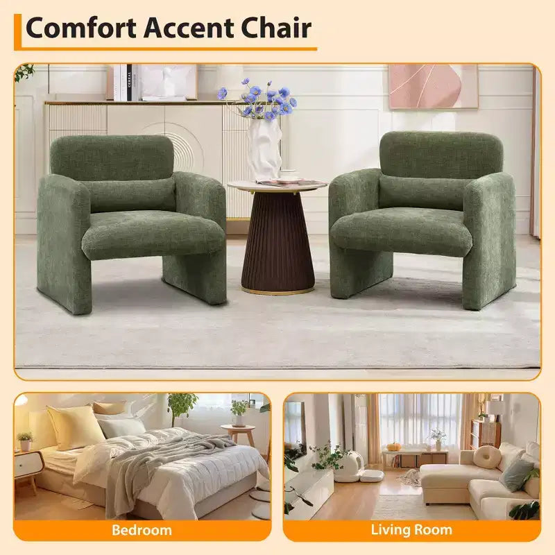 Fauteuil individuel, 136 kg, dossier incurvé, fauteuil confortable, fauteuil de lecture surdimensionné pour salon, chambre, bureau.