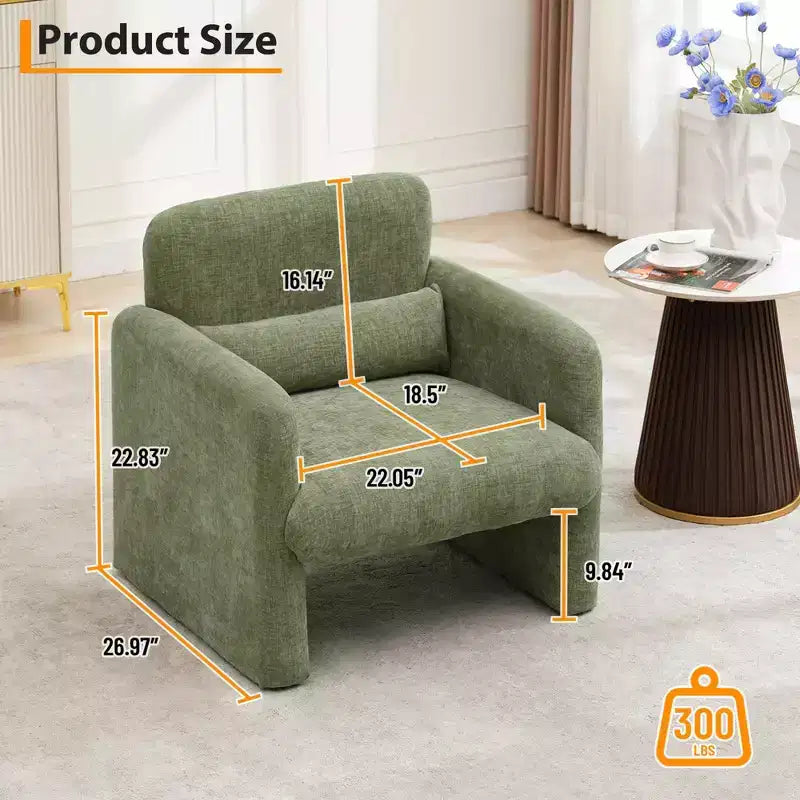 Fauteuil individuel, 136 kg, dossier incurvé, fauteuil confortable, fauteuil de lecture surdimensionné pour salon, chambre, bureau.