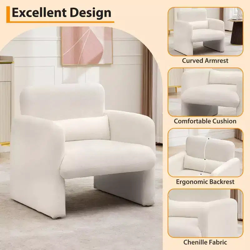 Fauteuil individuel, 136 kg, dossier incurvé, fauteuil confortable, fauteuil de lecture surdimensionné pour salon, chambre, bureau.