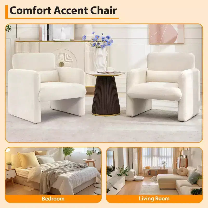 Fauteuil individuel, 136 kg, dossier incurvé, fauteuil confortable, fauteuil de lecture surdimensionné pour salon, chambre, bureau.