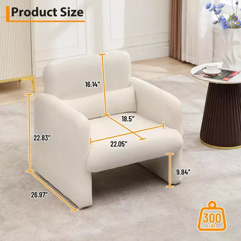 Fauteuil individuel, 136 kg, dossier incurvé, fauteuil confortable, fauteuil de lecture surdimensionné pour salon, chambre, bureau.