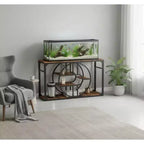Table d'entrée de 55", consoles d'entrée à 5 niveaux, avec cadre métallique en O et étagères de rangement, tables de canapé industrielles pour salon