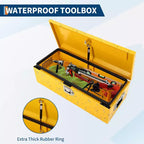 Boîte à outils en acier pour plateau de camion, Rangement étanche en tôle, Boîte à outils portable, Verrou et poignées latérales, pour pick-up, remorque, atelier