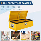 Boîte à outils en acier pour plateau de camion, Rangement étanche en tôle, Boîte à outils portable, Verrou et poignées latérales, pour pick-up, remorque, atelier
