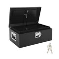 Steel Truck Bed Tool Box, Waterproof Plate Metal Storage, Portable Toolbox, Lock & Side Handles, for Pickup, Trailer, Workshop