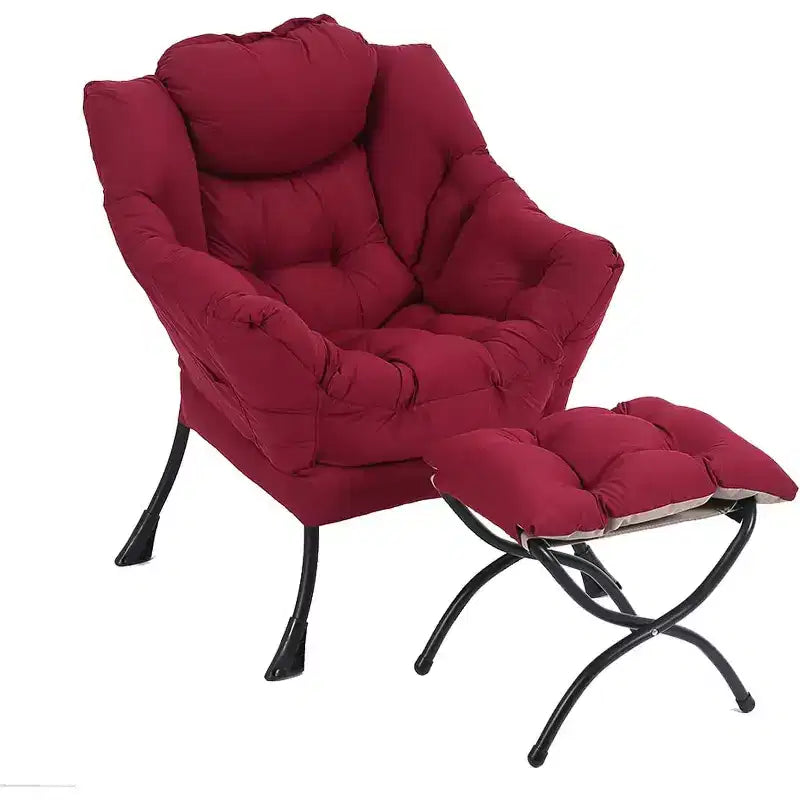 Fauteuil paresseux Summit Adventure avec pouf Fauteuil d'appoint moderne rembourré avec accoudoirs et poche latérale Gris foncé
