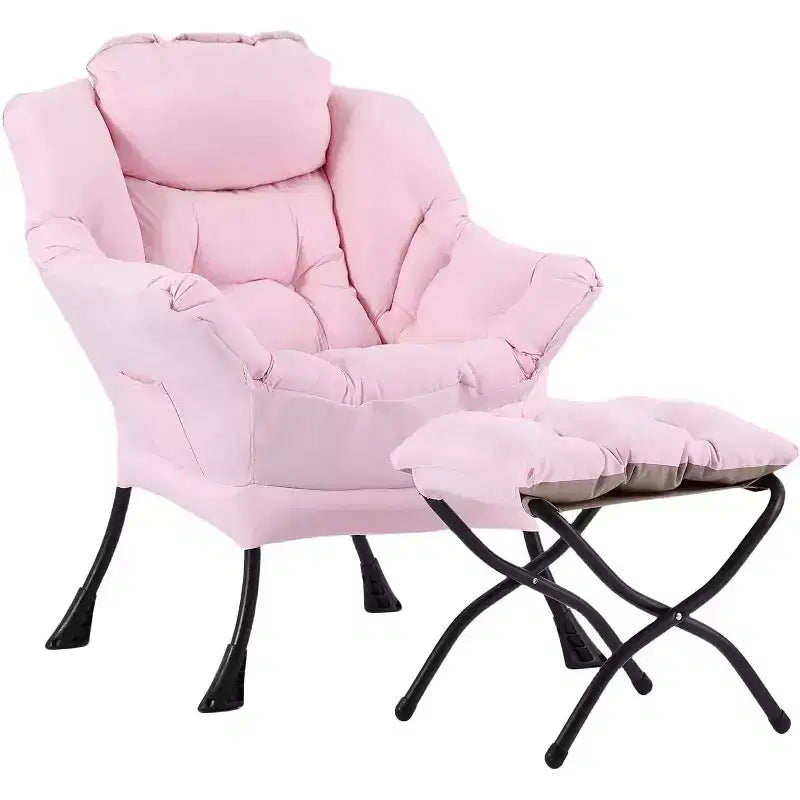 Fauteuil paresseux Summit Adventure avec pouf Fauteuil d'appoint moderne rembourré avec accoudoirs et poche latérale Gris foncé