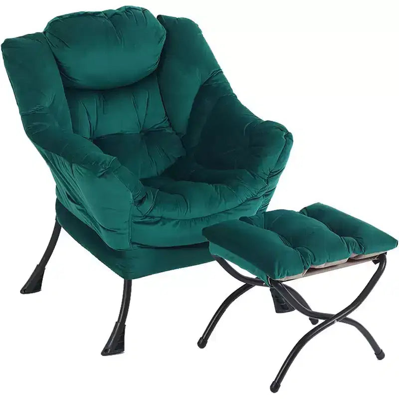 Fauteuil paresseux Summit Adventure avec pouf Fauteuil d'appoint moderne rembourré avec accoudoirs et poche latérale Gris foncé