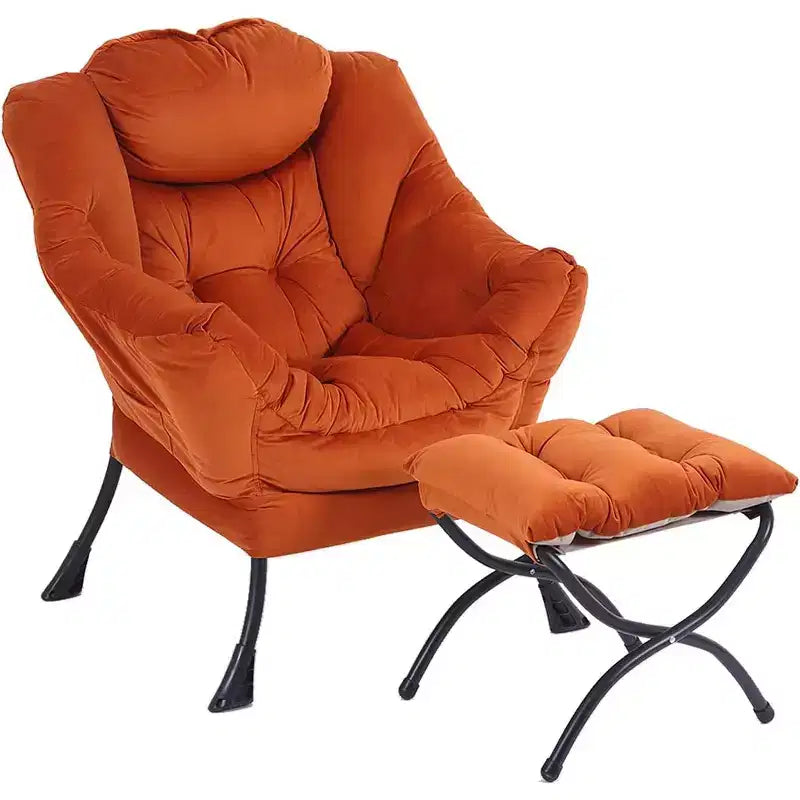 Fauteuil paresseux Summit Adventure avec pouf Fauteuil d'appoint moderne rembourré avec accoudoirs et poche latérale Gris foncé