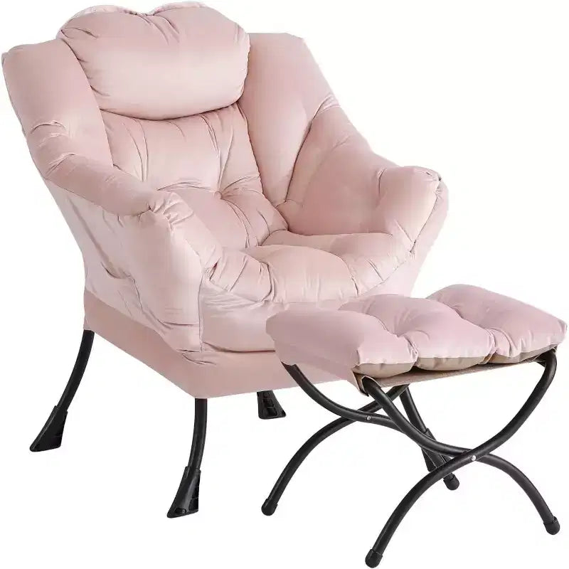 Fauteuil paresseux Summit Adventure avec pouf Fauteuil d'appoint moderne rembourré avec accoudoirs et poche latérale Gris foncé
