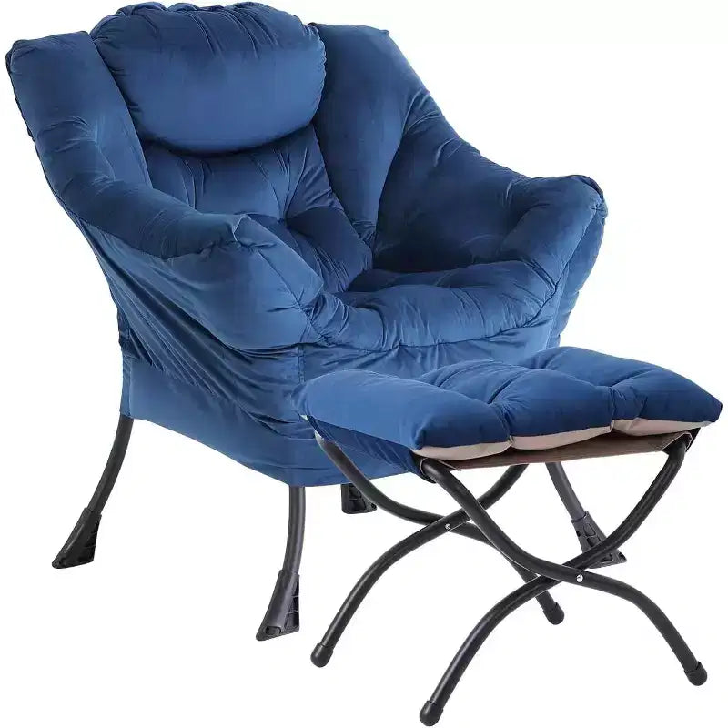Fauteuil paresseux Summit Adventure avec pouf Fauteuil d'appoint moderne rembourré avec accoudoirs et poche latérale Gris foncé
