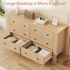 COZONY Commode à 6 tiroirs 50 pour chambre, commode moderne en bois avec rangement profond pour salon et entrée