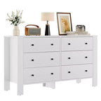 COZONY Commode à 6 tiroirs 50 pour chambre, commode moderne en bois avec rangement profond pour salon et entrée