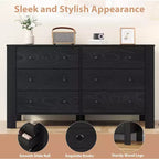 COZONY Commode à 6 tiroirs 50 pour chambre, commode moderne en bois avec rangement profond pour salon et entrée
