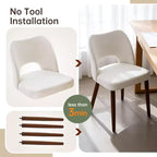 Lot de 2 chaises de salle à manger Acekool en bois, chaises de cuisine de ferme avec revêtement en tissu et pieds en bois pour salle à manger