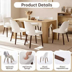 Lot de 2 chaises de salle à manger Acekool en bois, chaises de cuisine de ferme avec revêtement en tissu et pieds en bois pour salle à manger