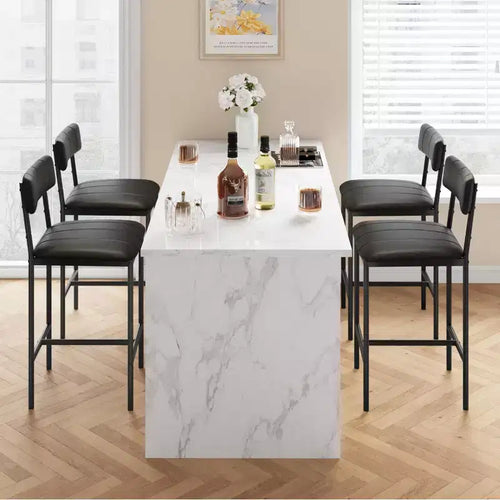 Acekool Set of 4 Heavy Duty Upholstered Dining Chairs 24 Inch Counter Height for Kitchen Island Dining Room