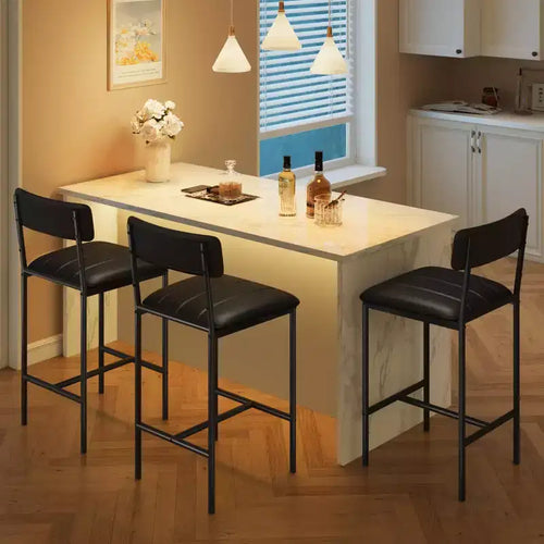 Acekool Lot de 4 chaises de salle à manger rembourrées robustes, hauteur comptoir de 61 cm, pour îlot de cuisine, salle à manger