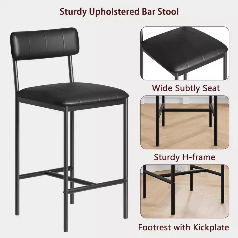 Acekool Lot de 4 chaises de salle à manger rembourrées robustes, hauteur comptoir de 61 cm, pour îlot de cuisine, salle à manger
