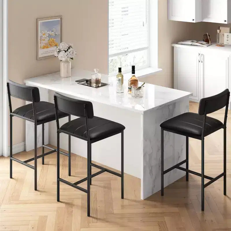 Acekool Lot de 4 chaises de salle à manger rembourrées robustes, hauteur comptoir de 61 cm, pour îlot de cuisine, salle à manger