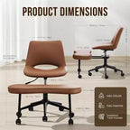 Fauteuil de relaxation ergonomique à pattes croisées, chaise de méditation réglable avec support lombaire, pivotant à 360°, en cuir PU,