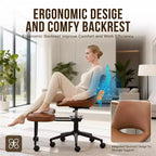 Fauteuil de relaxation ergonomique à pattes croisées, chaise de méditation réglable avec support lombaire, pivotant à 360°, en cuir PU,