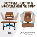 Fauteuil de relaxation ergonomique à pattes croisées, chaise de méditation réglable avec support lombaire, pivotant à 360°, en cuir PU,