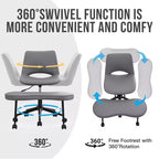 Fauteuil de relaxation ergonomique à pattes croisées, chaise de méditation réglable avec support lombaire, pivotant à 360°, en cuir PU,