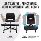 Fauteuil de relaxation ergonomique à pattes croisées, chaise de méditation réglable avec support lombaire, pivotant à 360°, en cuir PU,
