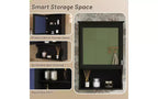 AMMER Armoire de salle de bain murale 50,8 cm avec miroir, rangement mural avec porte, armoire à pharmacie murale avec miroir, noire
