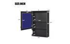 AMMER Armoire de salle de bain murale 50,8 cm avec miroir, rangement mural avec porte, armoire à pharmacie murale avec miroir, noire