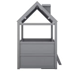 Luxystar Lit cabane moderne en bois avec 4 tiroirs et étagère
