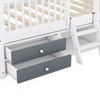 Luxystar Lit cabane moderne en bois avec 4 tiroirs et étagère