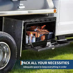 Boîte à outils sous plateau pour camion, coffre de rangement en aluminium strié verrouillable, loquet étanche en T