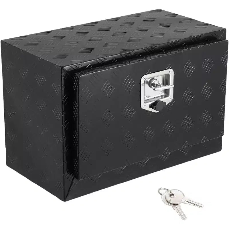 Underbody Truck Tool Box, Aluminum Diamond Plate Lockable Storage Box, Waterproof T-Handle Latch