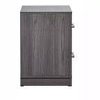 Table de chevet Passion Furniture Aberdeen grise et chêne à 2 tiroirs de 24 po de largeur