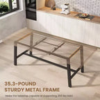 Table à manger industrielle extensible 63-83 po pour 6-8 personnes - Table de cuisine extensible avec cadre en métal robuste pour salle à manger, cuisine et fêtes