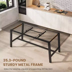 Table à manger industrielle extensible 63-83 po pour 6-8 personnes - Table de cuisine extensible avec cadre en métal robuste pour salle à manger, cuisine et fêtes