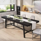 63-83 Extendable Industrial Dining Table for 6-8 People - Heavy Duty Metal Frame Expandable Kitchen Table for Dining Room, Kitchen & Parties