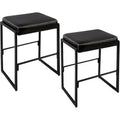 26-Inch Mid-Century Bar Stools Set of 2, Modern Synthetic Leather Counter Height Stools with Stitching for Kitchen Island, Dining Room & Home Bar